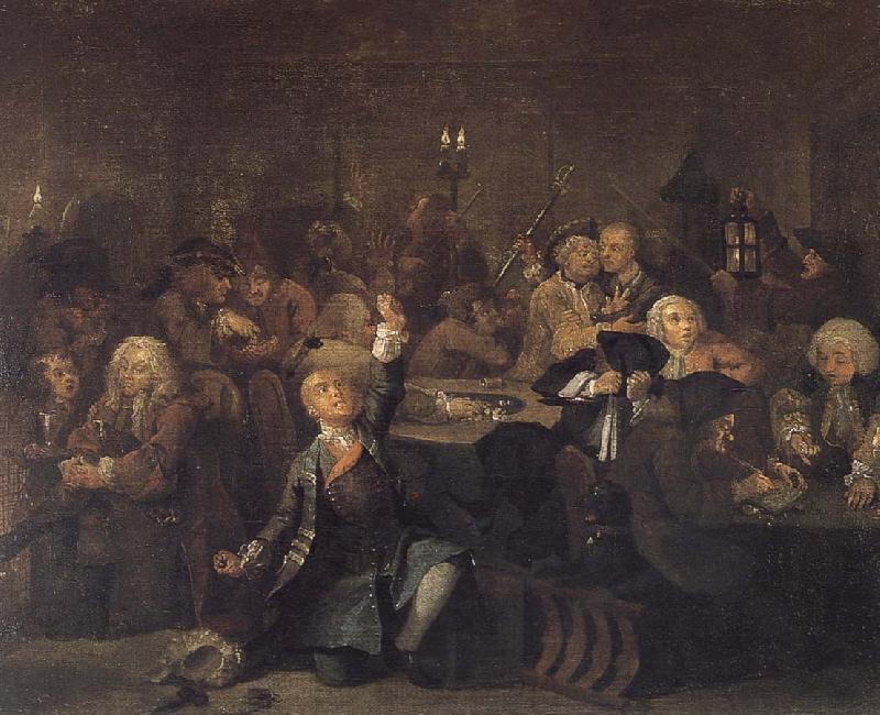 William Hogarth Prodigal son in the casino oil painting image